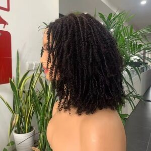 250% density Black kinky Curly 100% human hair Hair Wig 16”
